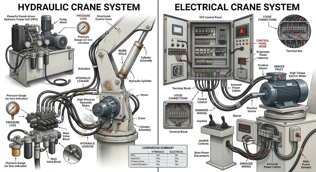Hydraulic and electrical repair systems for marine and offshore equipment